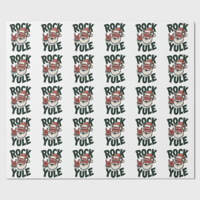 Rock Yule Tomte Djävulshorn Yule Krampus  Presentpapper (Platt)
