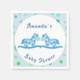 Rocka Horse Twin Boy Baby Shower Party Pappersservett