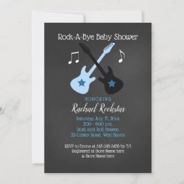 Rocka Loss Gitarr Rockstjärna Baby Shower Inbjudan