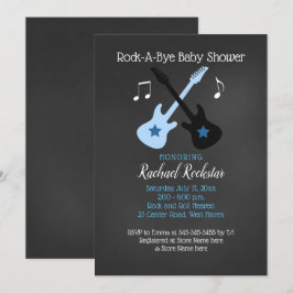 Rocka Loss Gitarr Rockstjärna Baby Shower Inbjudan