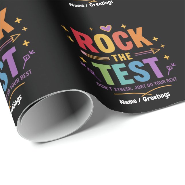 Rocka Provet Stressa Inte Rolig Motiverande  Presentpapper (Rullad Hörn)