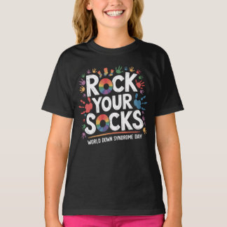Rocka Strumpor Världs Down Syndrom Medvetandedagen T Shirt