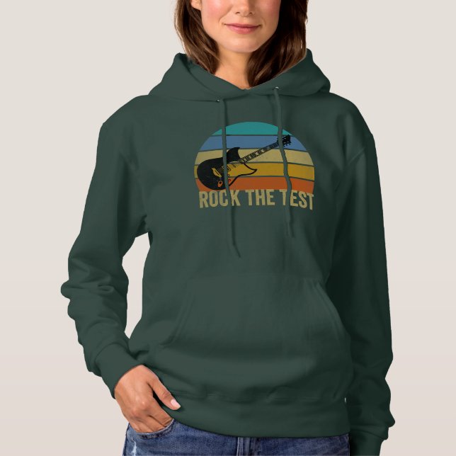 Rocka Testet Gitarr Vintage Roligt Testdag T Shirt (Framsida)