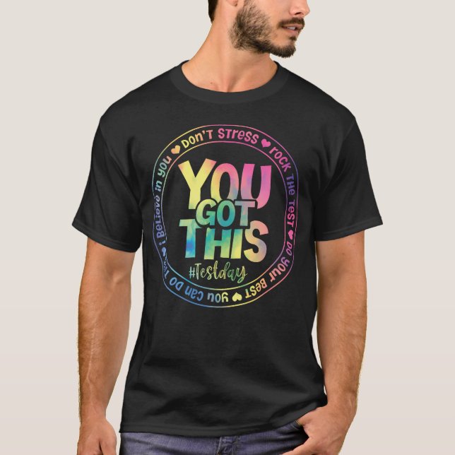 Rocka Testet Lärar Testnings Dag Du Klarar Det T Shirt (Framsida)
