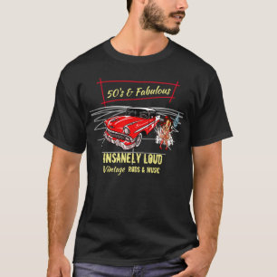 Rockabilly 50 och Fabulous Red Car Rod Music  T Shirt