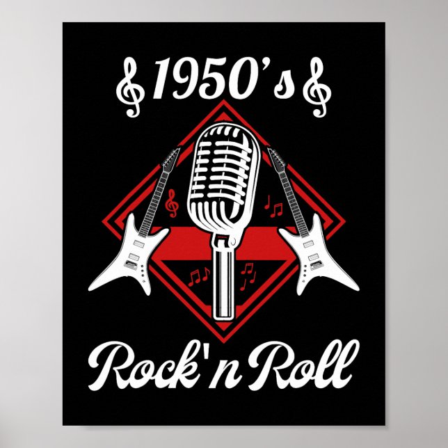 Rockabilly 50s Rock and roll Music Poster (Framsidan)