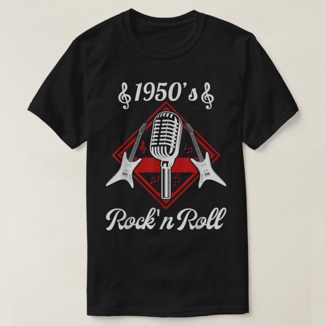 Rockabilly 50s Rock and roll Music T Shirt (Design framsida)
