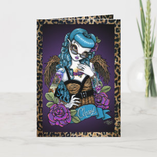 Rockabilly Baby Tattoo Angel Greeting Card Kort