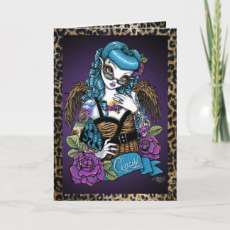 Rockabilly Baby Tattoo Angel Greeting Card Kort