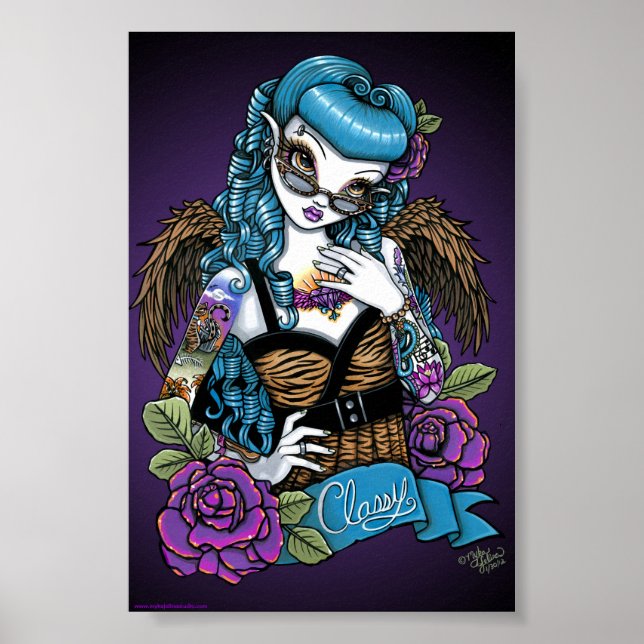 Rockabilly Baby Tattoo Angel Poster (Framsidan)