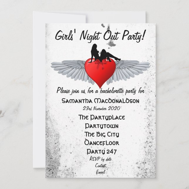 Rockabilly bachelorette inbjudningar (Framsida)