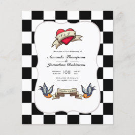 Rockabilly bröllopsinbjudan flygblad