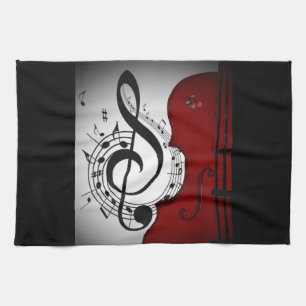 ROCKABILLY CELLO/VIOLIN ART PRINT KITCHEN TOWEL KÖKSHANDDUK
