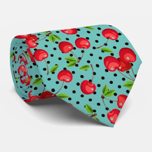 Rockabilly Cherries Polka dots på Blue Slips