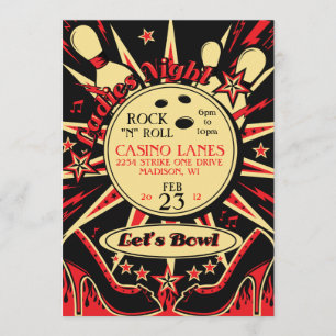 Rockabilly Dam Party Bowling-inbjudan Inbjudningar