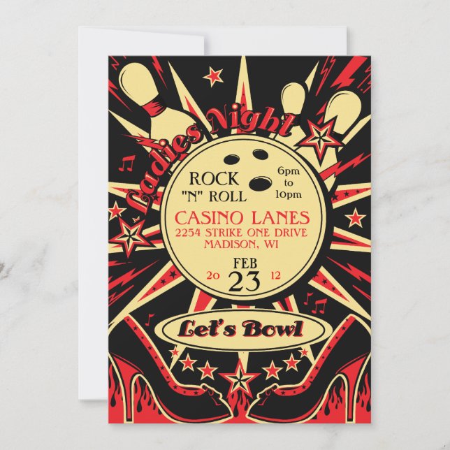 Rockabilly Damernas Bowlingfest Inbjudan (Framsida)