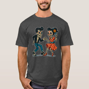 Rockabilly Día de los Muertos Skeleton Dance T Shirt
