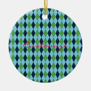 Rockabilly diamant plaid Thunder_Cove Julgransprydnad Keramik