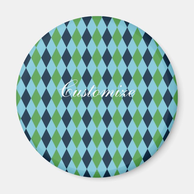 Rockabilly diamant plaid Thunder_Cove Magnet (Framsidan)