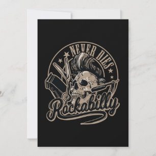 Rockabilly Dies Barber Skull Rocker Inbjudningar