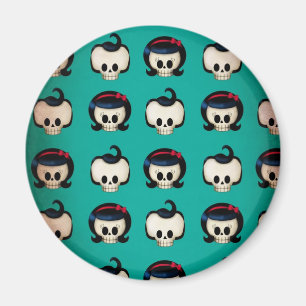 Rockabilly döskallarmönster magnet