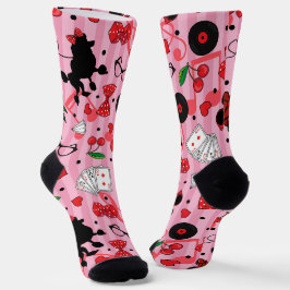 Rockabilly Girly Stil Pudel Mönster Rosa