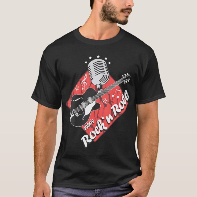 Rockabilly Guitar Rock N Roll Psychobilly T Shirt (Framsida)