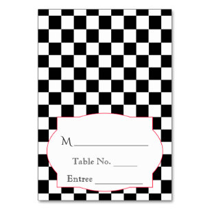 Rockabilly Hearts och Ro Place Card Bordsnummer