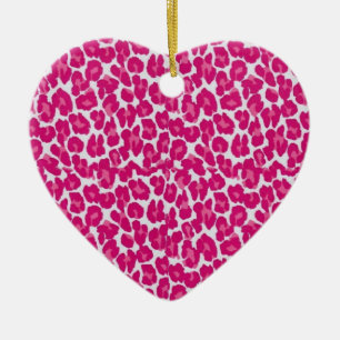 Rockabilly Kärlek ’Rosa Leopard’ Julgransprydnad Keramik