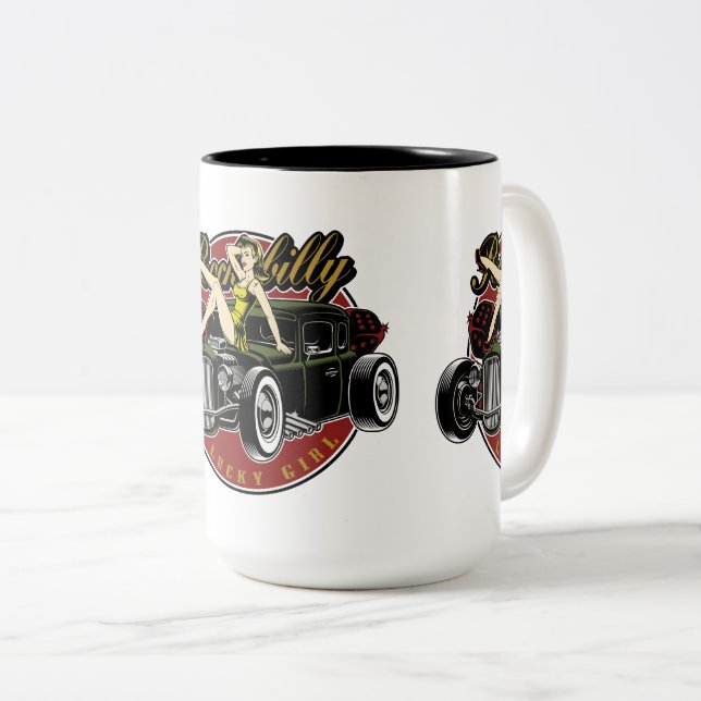 Rockabilly Pinup Girl Coffee Mugg (Framsida höger)