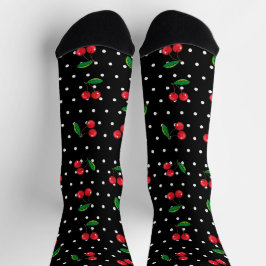 Rockabilly Polka dots och Red Cherries Mönster