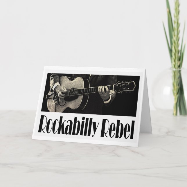 Rockabilly Rebel Greeting Card Kort (Framsida)
