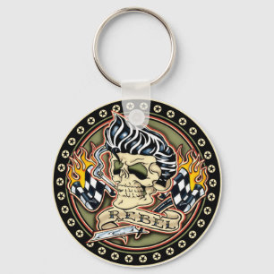 Rockabilly rebelliska Keychain Nyckelring