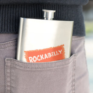 RockaBilly rippade kolv av rostfritt stål Fickplunta
