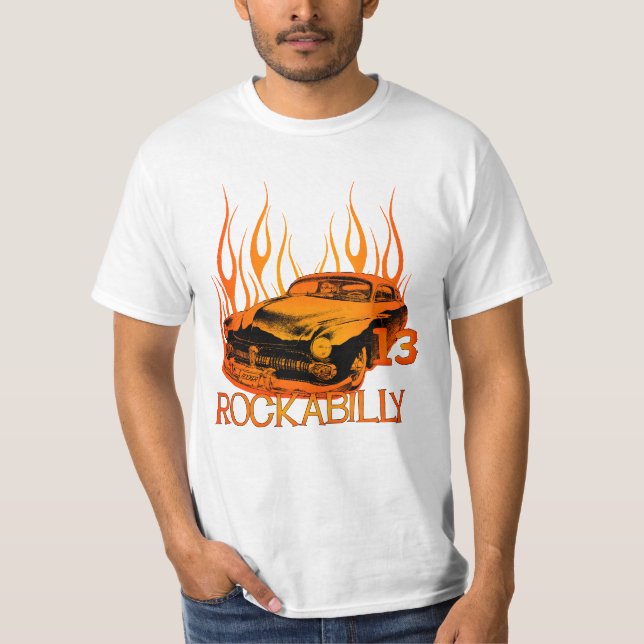 Rockabilly skjorta t-shirt (Framsida)