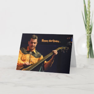 Rockabilly stand-up Bass Player Birthday Card Kort