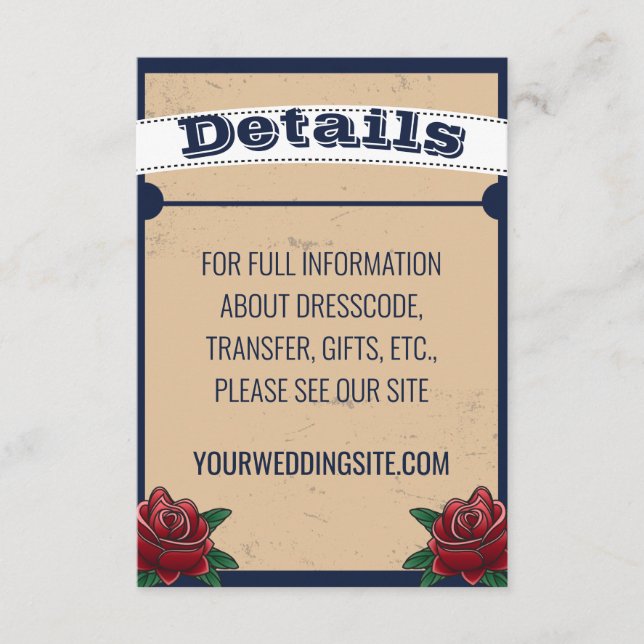 Rockabilly Tattoo Gothic Bröllop Tilläggskort (Framsida)