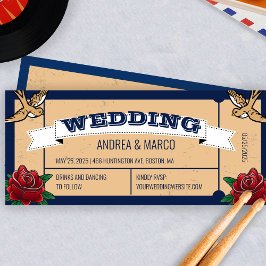 Rockabilly Tattoo Gothic Wedding bjudande Inbjudningar