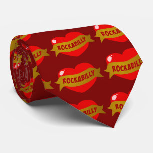 Rockabilly tatueringhjärta slips