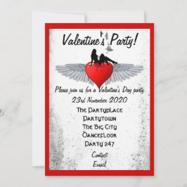 Rockabilly valentines party inbjudningar