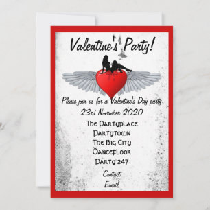 Rockabilly valentines party inbjudningar