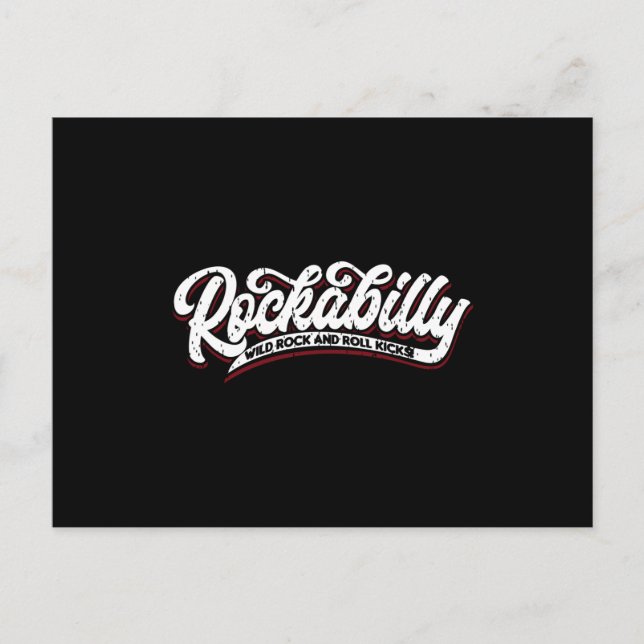 Rockabilly Vild Rock N Roll - Typo - neg Vykort (Framsida)