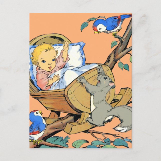 Rockabye Baby och djur Vykort (Framsida)