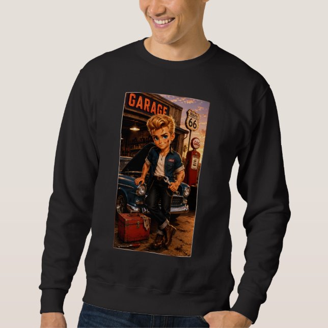 Rockachibi Dean – Idée Cadeau Vintage  Lång Ärmad Tröja (Framsida)