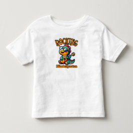 Rockande förskole-dinosaurie med gitarr t shirt