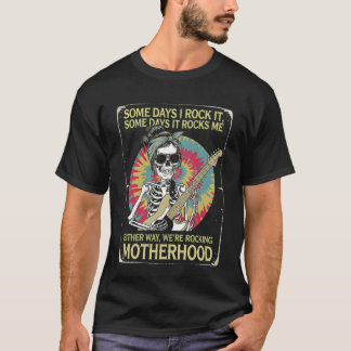 Rockande moderskap skelett mamma citat t shirt