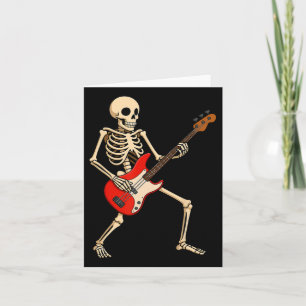 Rockande skelett för Halloween musikälskare Roligt Kort