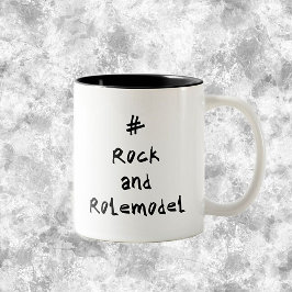 #RockandRolemodel - Black. Två-Tonad Mugg