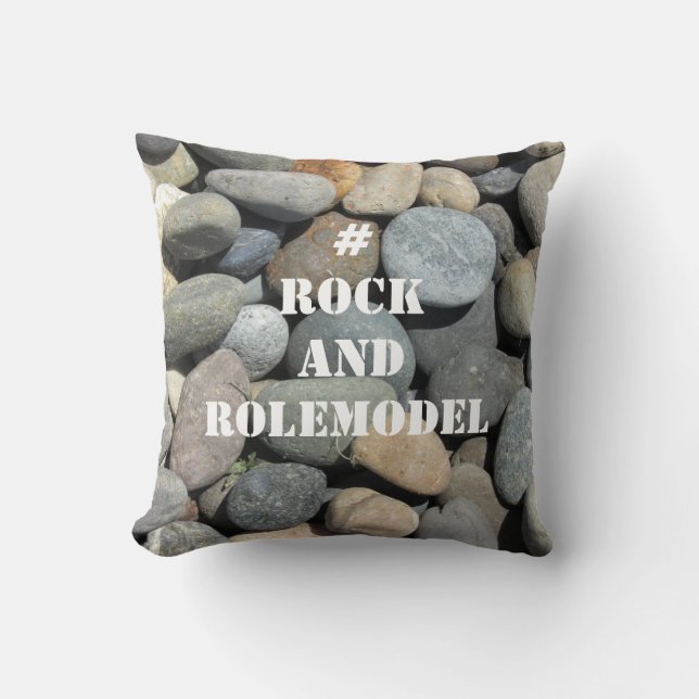 #RockandRolemodel - Vit på Sten. Kudde (Framsida)