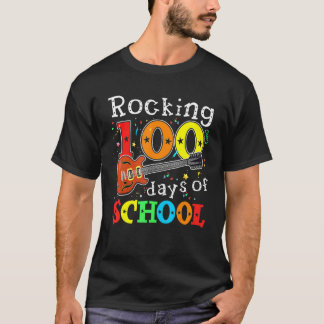 Rockar 100 Dagar På Skolan Glad 100:e Skoldagen T Shirt
